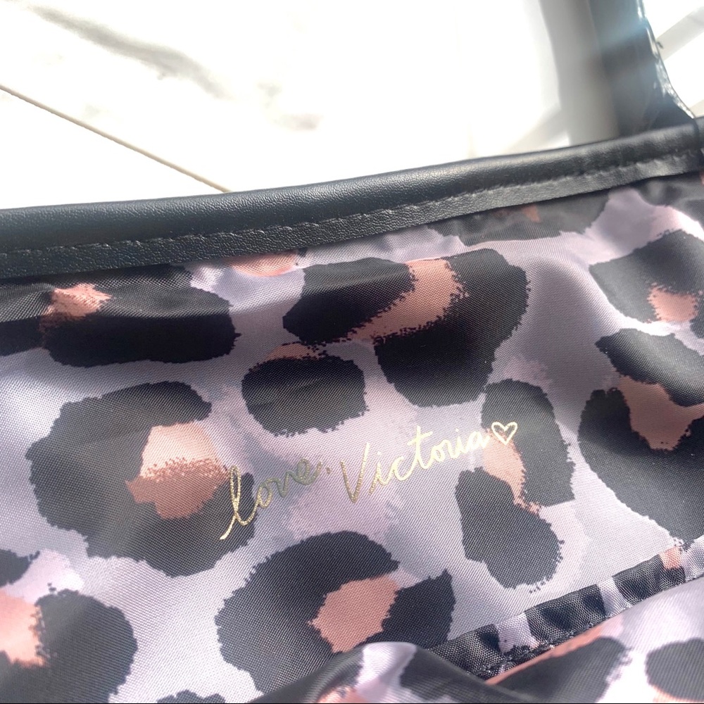 Victoria’s Secret Metallic Gold Letter Black Tote - Picture 4 of 8